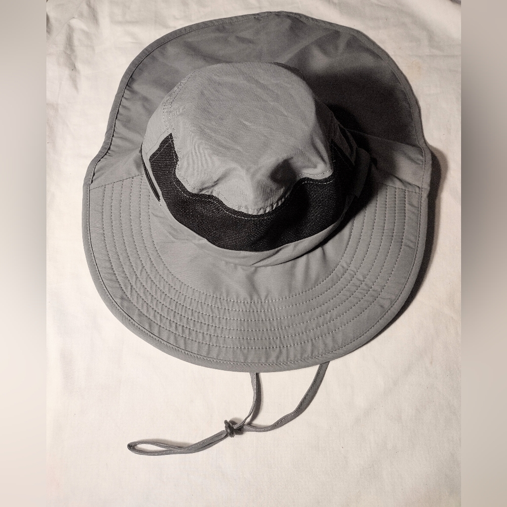 Long Bill Hat Cap Neck Flap Ventilated, OS, Gray